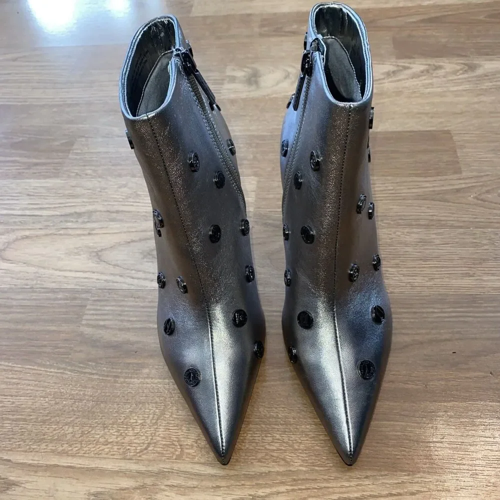 KARL LAGERFELD PARIS Womens Saina Dress Boots Pewter Size 6M NWOB - Picture 5 of 12